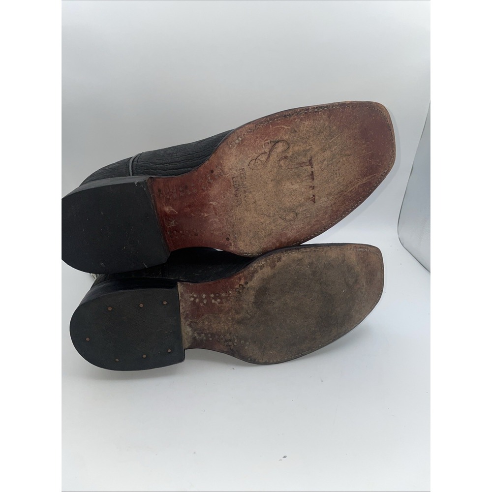 JW Jhonn Whaynee Black Bison Leather Boots US Size 9-9.5 Handmade Mexico Size 28 - Picture 7 of 9